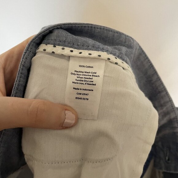 Talbots 6P perfect crop Womens Blue Chambray Pants With Side Zipper & Pockets - Picture 8 of 8